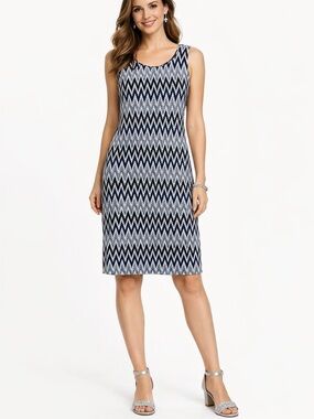 R&M RICHARDS Women’s Dress in Chevron Pattern